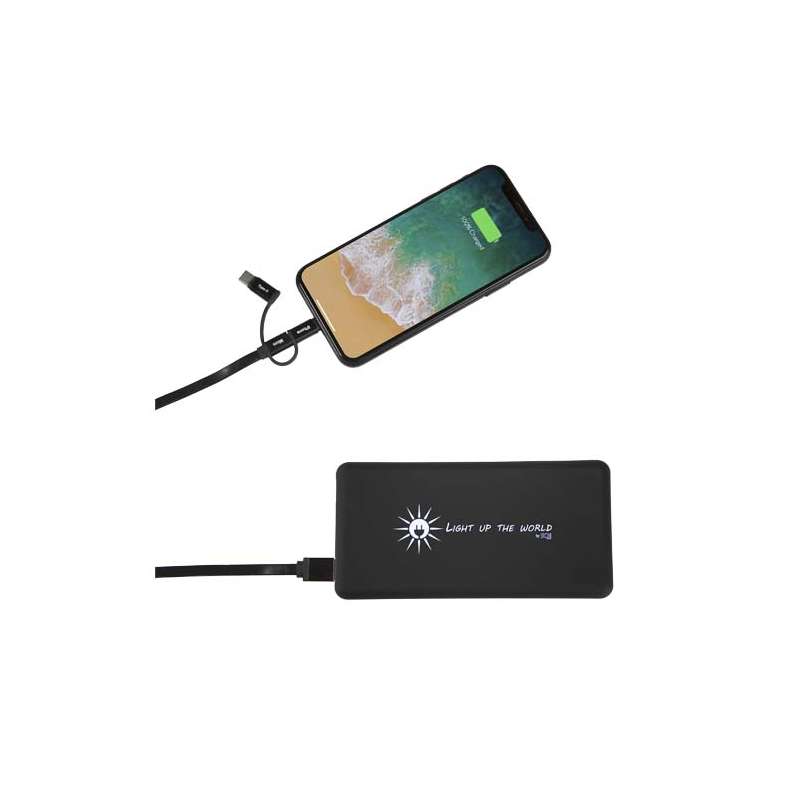 Caricabatterie da viaggio solare con scritte stampate da 8.000 mAh - cod. P2PX021