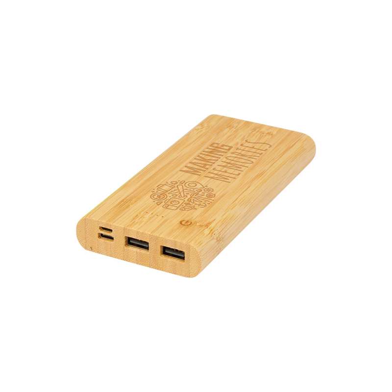 Power bank da 10,000 mAh in bambù - cod. P124323