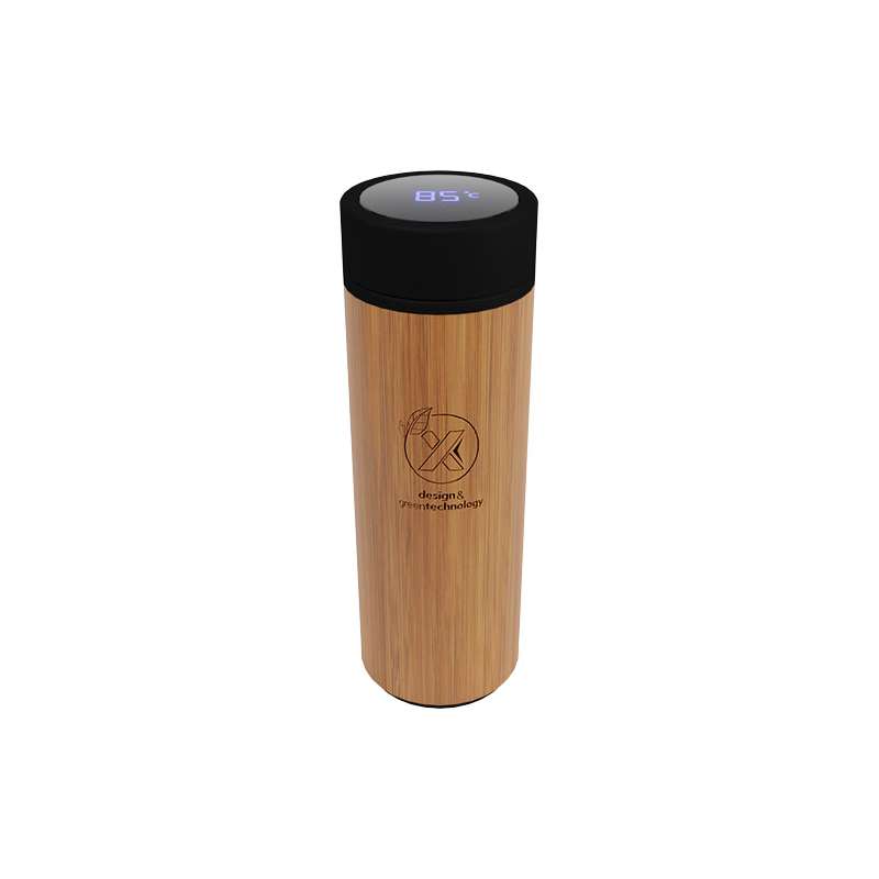 Borraccia termica SCX.design D11 da 500 ml in bambù - cod. P2PX056