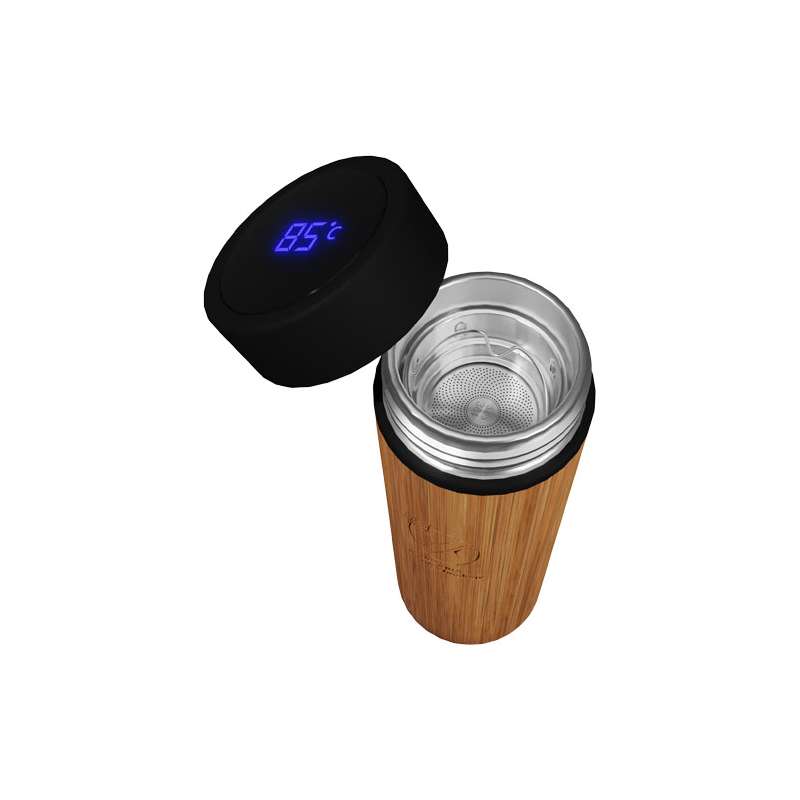 Borraccia termica SCX.design D11 da 500 ml in bambù - cod. P2PX056