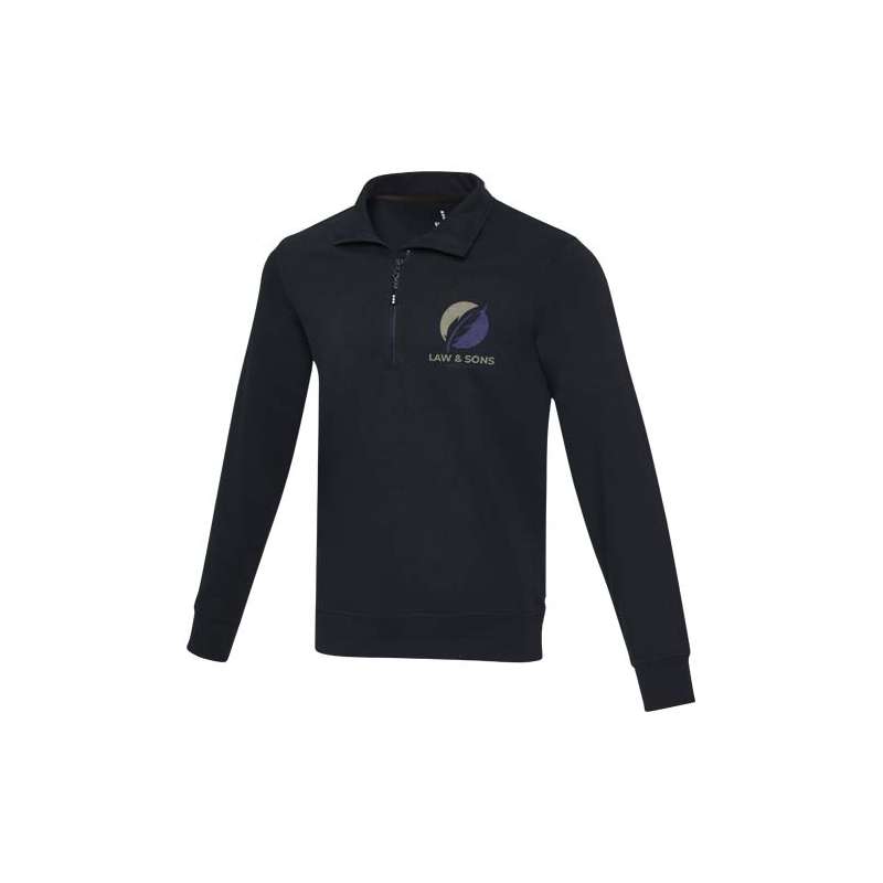 Maglione con cerniera in tessuto riciclato unisex - cod. P37546