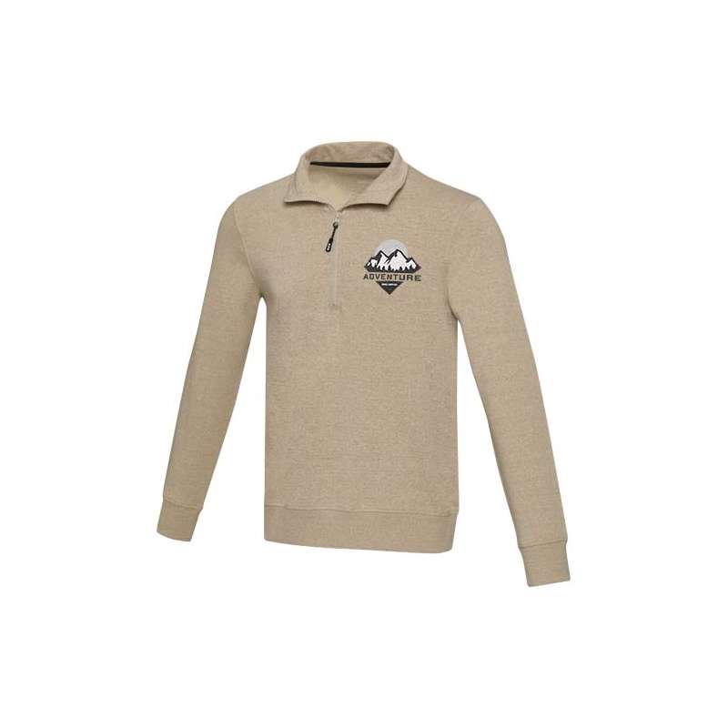 Maglione con cerniera in tessuto riciclato unisex - cod. P37546