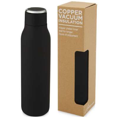 Bottiglia Marka da 600 ml con isolamento sottovuoto in rame e anello in metallo - cod. P100672