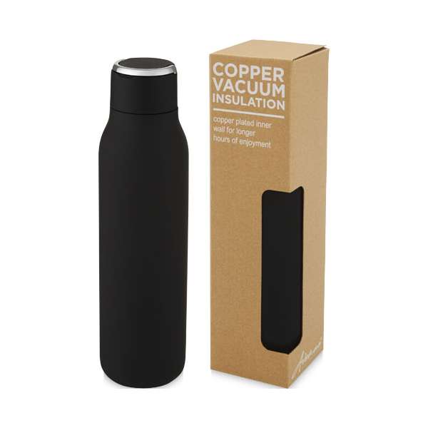 Bottiglia Marka da 600 ml con isolamento sottovuoto in rame e anello in metallo - cod. P100672