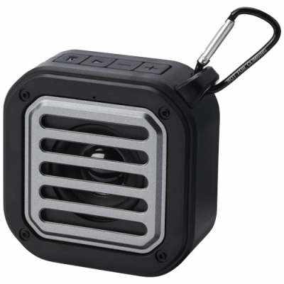 Speaker Bluetooth® IPX5 a ricarica solare in plastica riciclata RCS da 3 W con moschettone Solo - cod. P124347