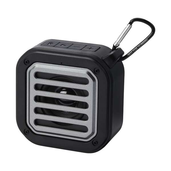 Speaker Bluetooth® IPX5 a ricarica solare in plastica riciclata RCS da 3 W con moschettone Solo - cod. P124347