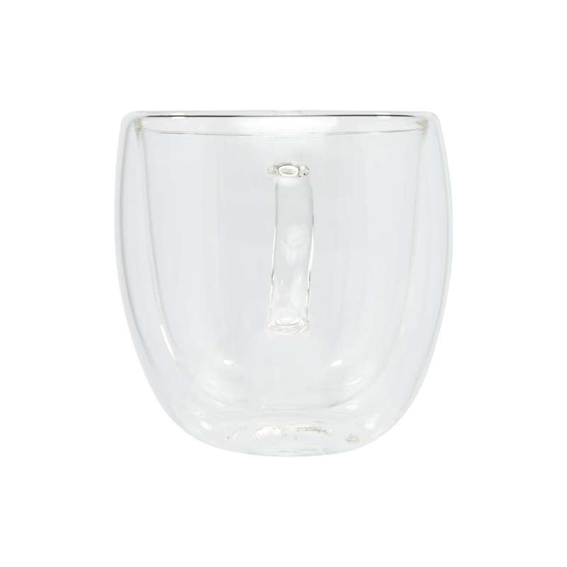 Tazze in vetro a doppia parete da 250 ml con sottobicchiere in bambù - cod. P113315
