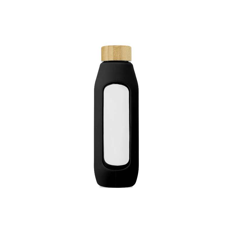 Borraccia in vetro borosilicato da 600 ml con impugnatura in silicone Tidan - cod. P100666