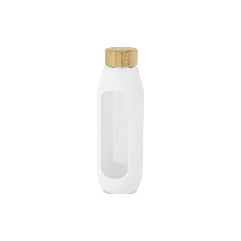 Borraccia in vetro borosilicato da 600 ml con impugnatura in silicone Tidan - cod. P100666
