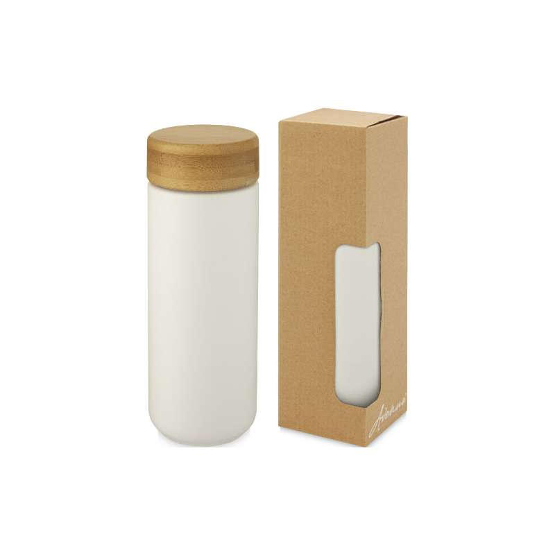 Bicchiere termico in ceramica con coperchio in bambù da 300 ml Lumi - cod. P100705