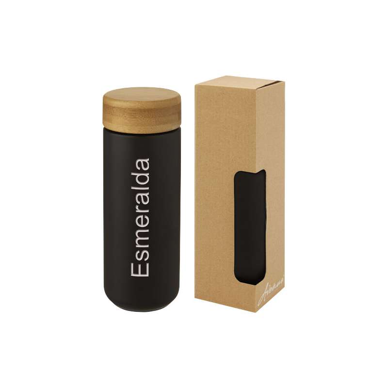 Bicchiere termico in ceramica con coperchio in bambù da 300 ml Lumi - cod. P100705