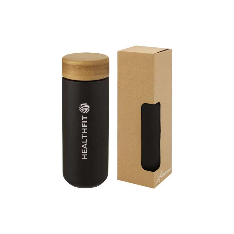 Bicchiere termico in ceramica con coperchio in bambù da 300 ml Lumi - cod. P100705