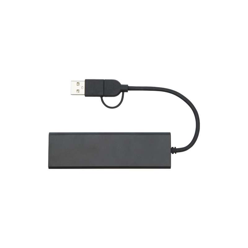 Hub USB 2.0 in alluminio riciclato RCS Rise - cod. P124344