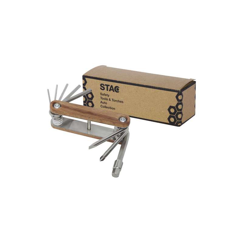 Multiutensile per bicicletta in legno a 8 funzioni - cod. P104509