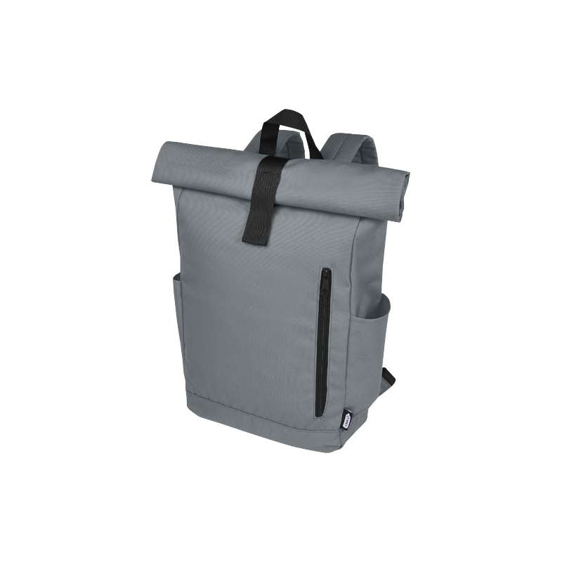 Zaino con chiusura arrotolabile per portatile da 15,6" in PET riciclato certificato GRS Byron 18L - cod. P120659
