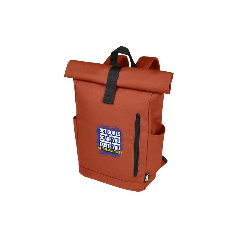Zaino con chiusura arrotolabile per portatile da 15,6" in PET riciclato certificato GRS Byron 18L - cod. P120659