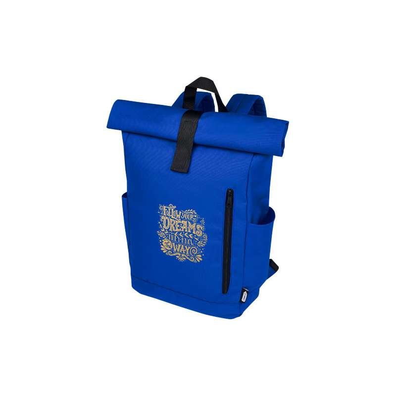 Zaino con chiusura arrotolabile per portatile da 15,6" in PET riciclato certificato GRS Byron 18L - cod. P120659