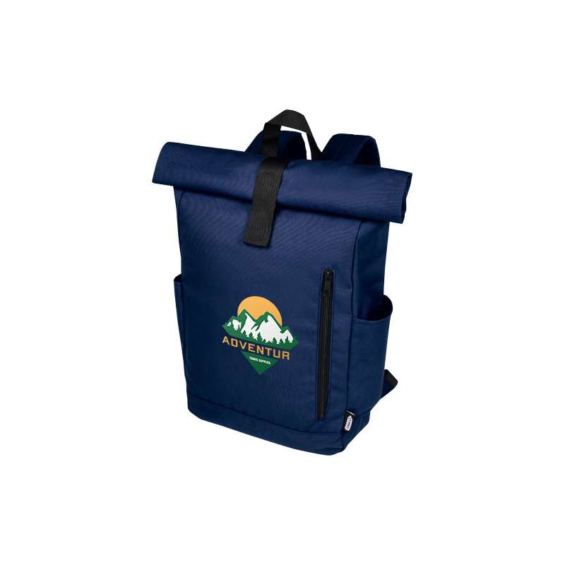 Zaino con chiusura arrotolabile per portatile da 15,6" in PET riciclato certificato GRS Byron 18L - cod. P120659