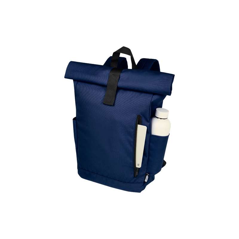 Zaino con chiusura arrotolabile per portatile da 15,6" in PET riciclato certificato GRS Byron 18L - cod. P120659