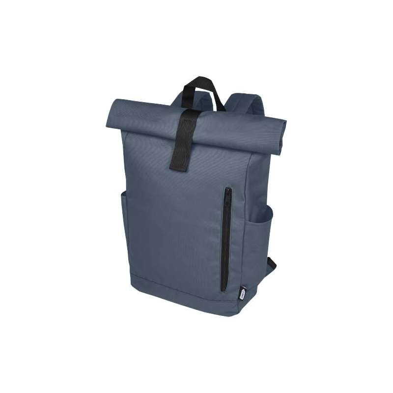 Zaino con chiusura arrotolabile per portatile da 15,6" in PET riciclato certificato GRS Byron 18L - cod. P120659