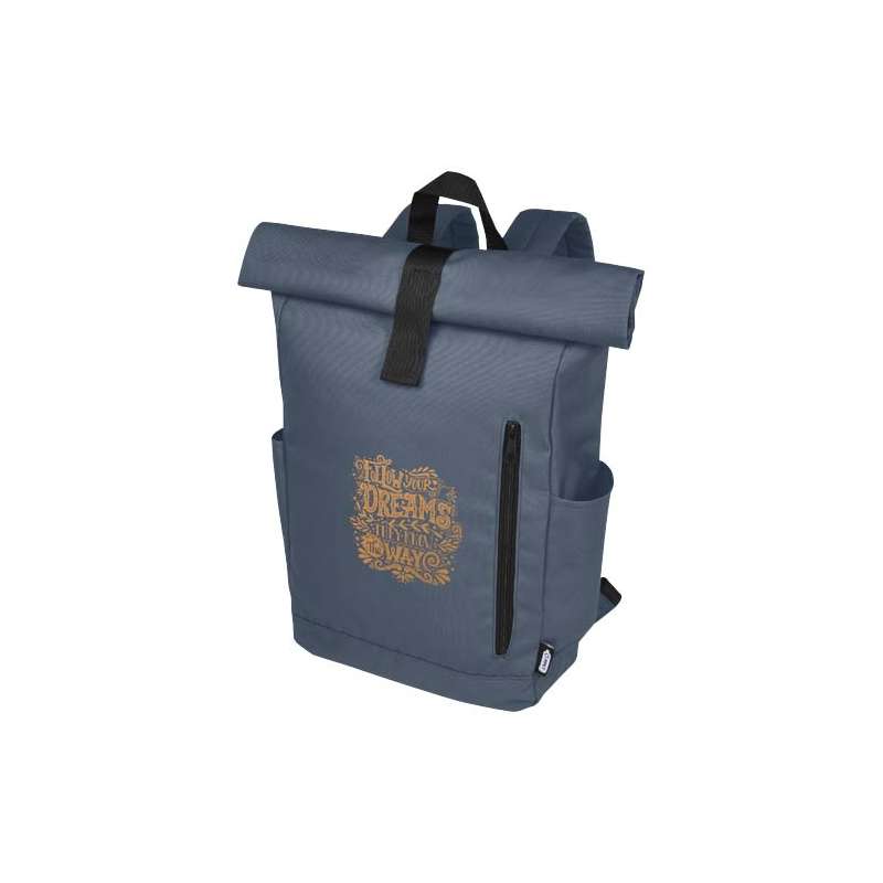 Zaino con chiusura arrotolabile per portatile da 15,6" in PET riciclato certificato GRS Byron 18L - cod. P120659