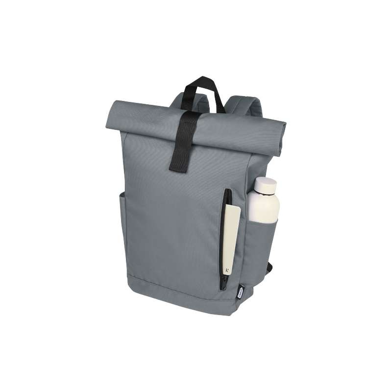 Zaino con chiusura arrotolabile per portatile da 15,6" in PET riciclato certificato GRS Byron 18L - cod. P120659