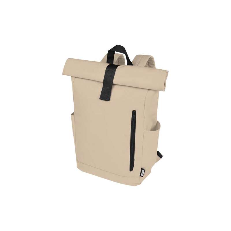 Zaino con chiusura arrotolabile per portatile da 15,6" in PET riciclato certificato GRS Byron 18L - cod. P120659