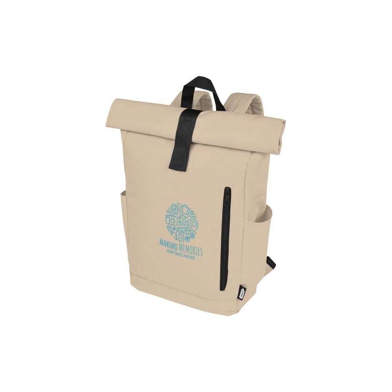 Zaino con chiusura arrotolabile per portatile da 15,6" in PET riciclato certificato GRS Byron 18L - cod. P120659