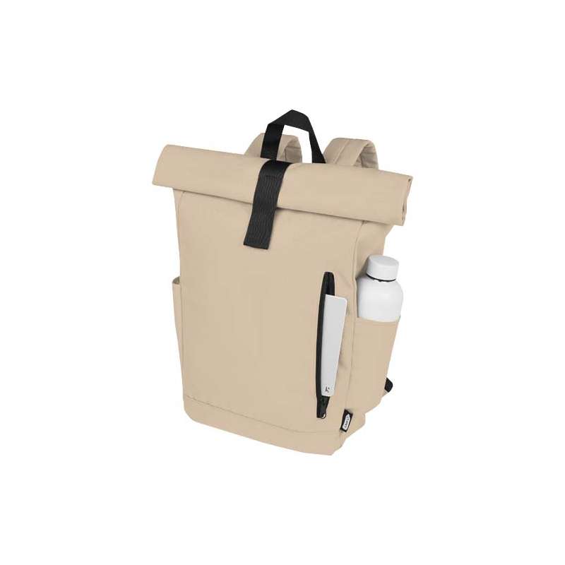 Zaino con chiusura arrotolabile per portatile da 15,6" in PET riciclato certificato GRS Byron 18L - cod. P120659