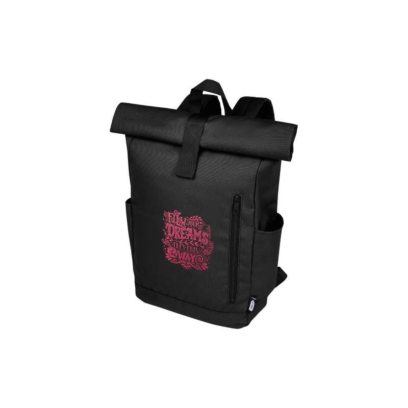 Zaino con chiusura arrotolabile per portatile da 15,6" in PET riciclato certificato GRS Byron 18L - cod. P120659