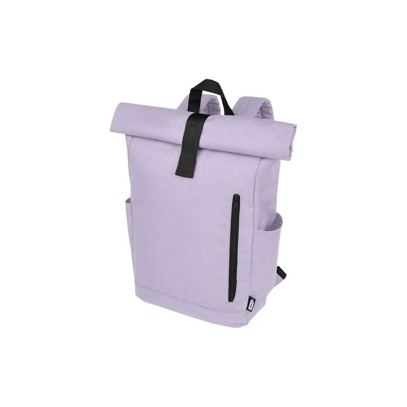 Zaino con chiusura arrotolabile per portatile da 15,6" in PET riciclato certificato GRS Byron 18L - cod. P120659