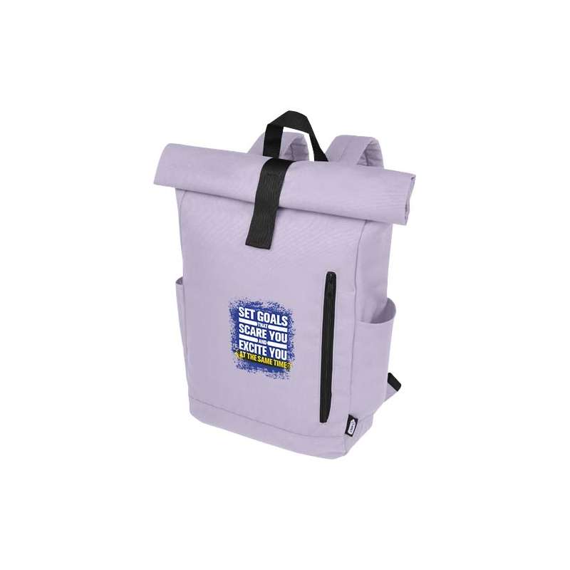 Zaino con chiusura arrotolabile per portatile da 15,6" in PET riciclato certificato GRS Byron 18L - cod. P120659