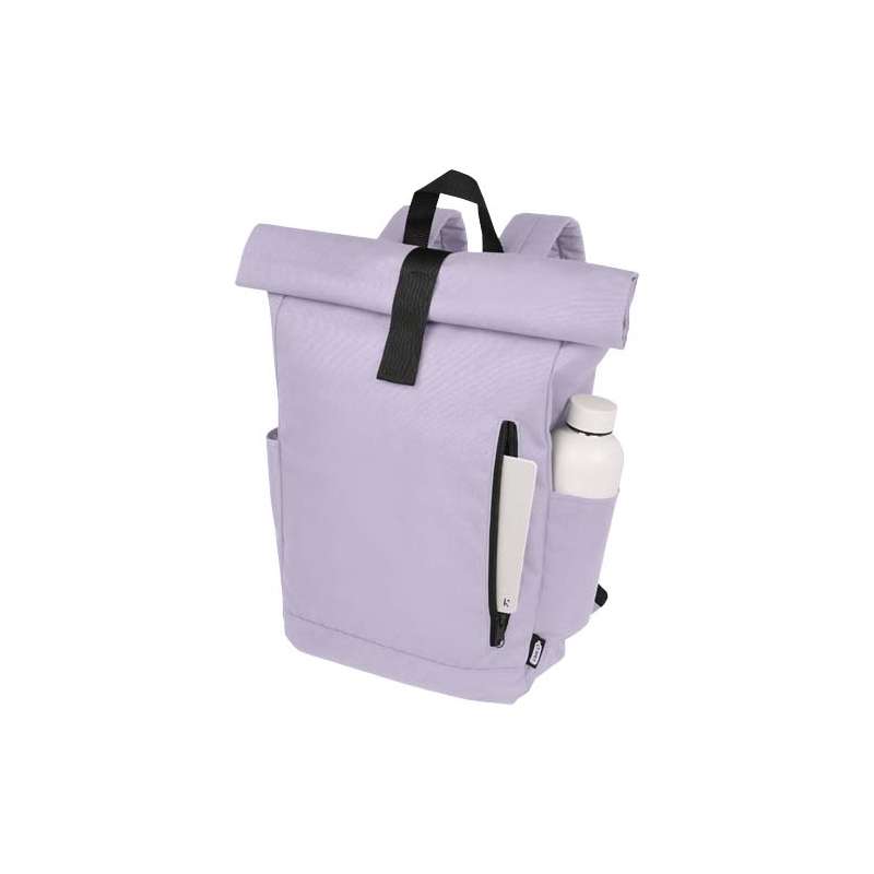 Zaino con chiusura arrotolabile per portatile da 15,6" in PET riciclato certificato GRS Byron 18L - cod. P120659