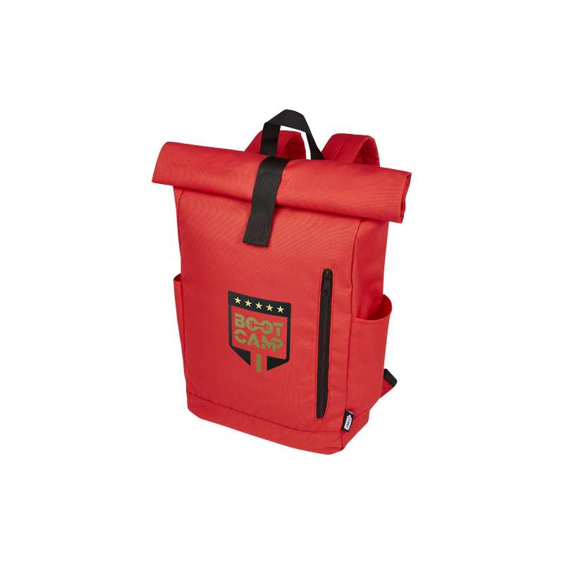 Zaino con chiusura arrotolabile per portatile da 15,6" in PET riciclato certificato GRS Byron 18L - cod. P120659