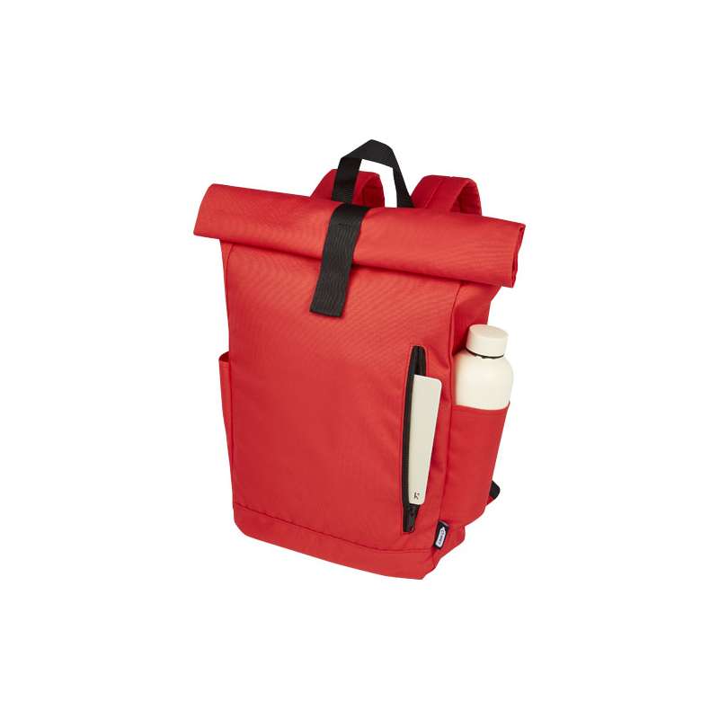 Zaino con chiusura arrotolabile per portatile da 15,6" in PET riciclato certificato GRS Byron 18L - cod. P120659