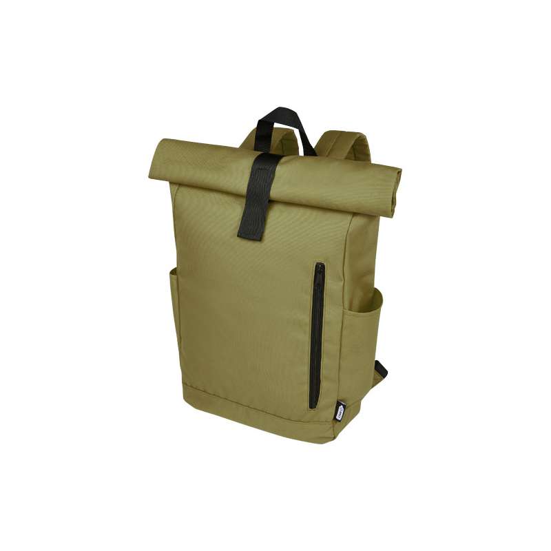 Zaino con chiusura arrotolabile per portatile da 15,6" in PET riciclato certificato GRS Byron 18L - cod. P120659