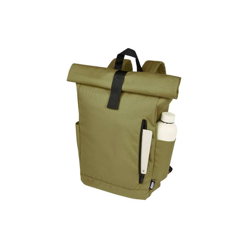 Zaino con chiusura arrotolabile per portatile da 15,6" in PET riciclato certificato GRS Byron 18L - cod. P120659
