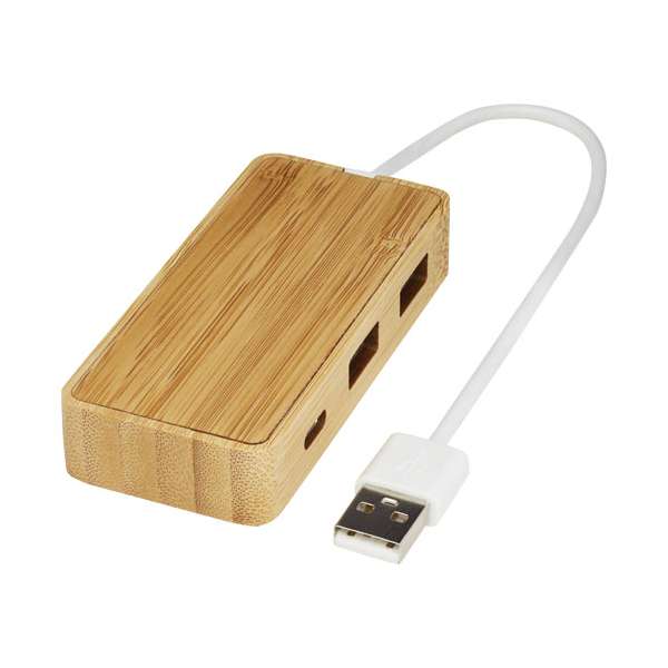 Hub USB in bambù da personalizzare - cod. P124306