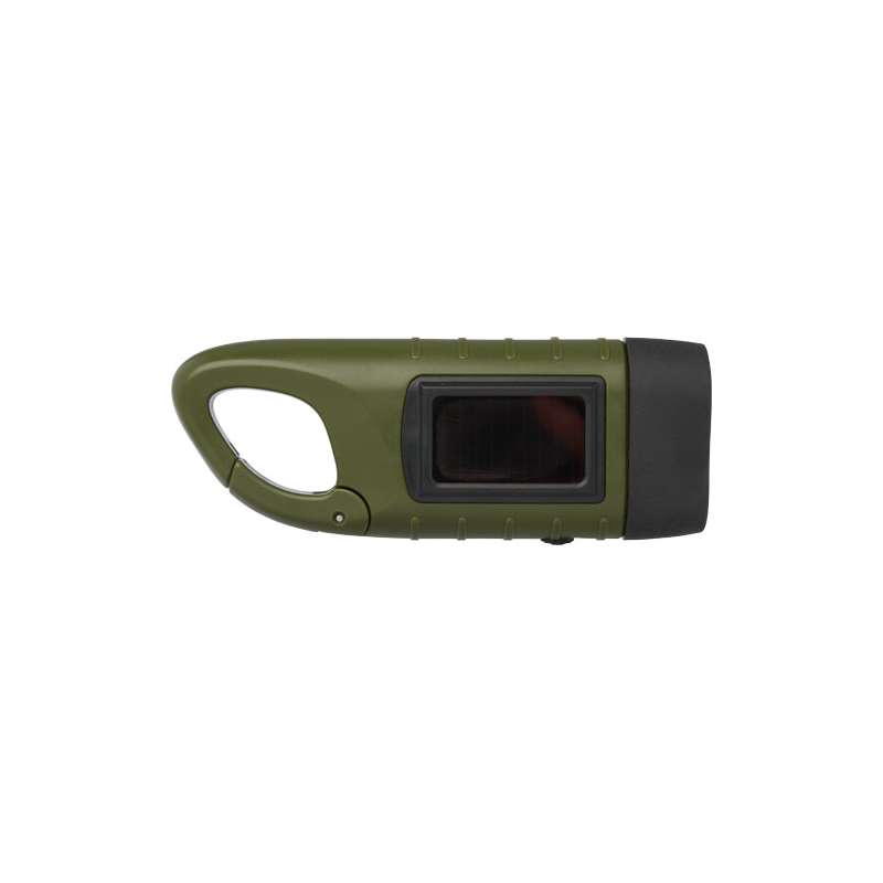 Torcia a dinamo solare con moschettone in plastica - cod. P104575