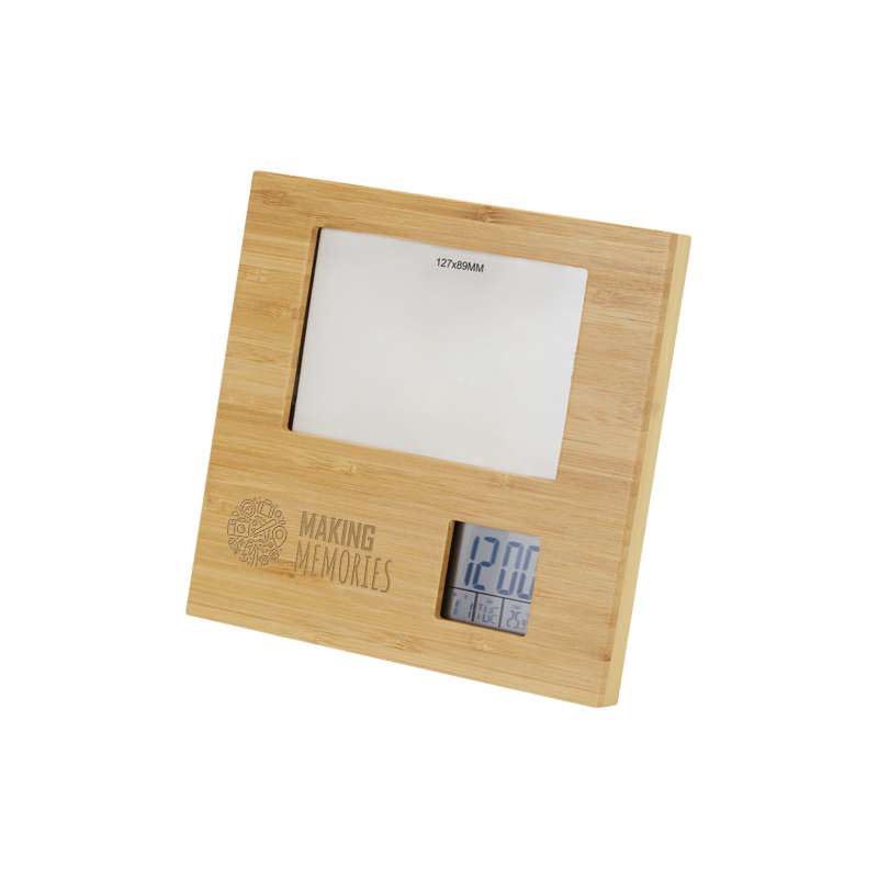 Cornice promozionale in bambù con termometro - cod. P104560
