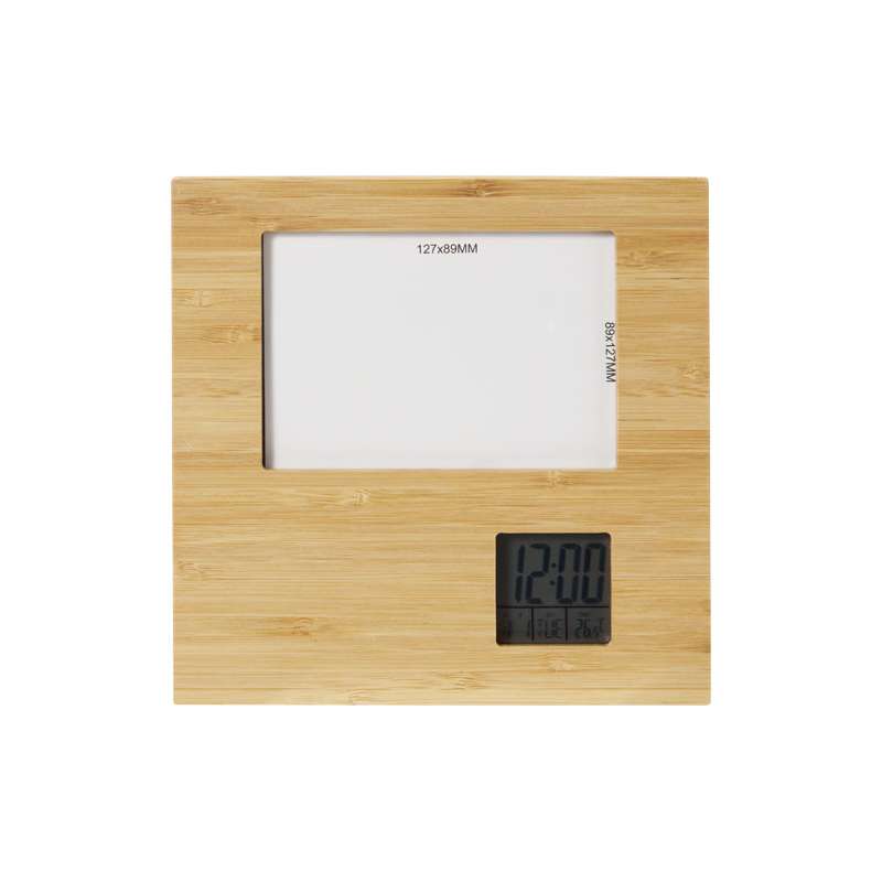 Cornice promozionale in bambù con termometro - cod. P104560