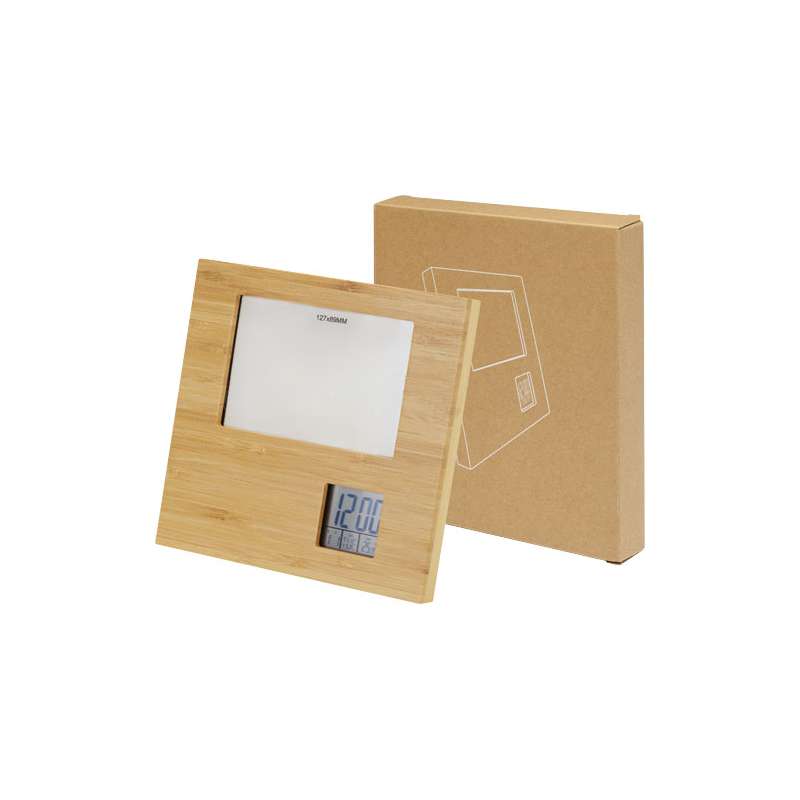 Cornice promozionale in bambù con termometro - cod. P104560