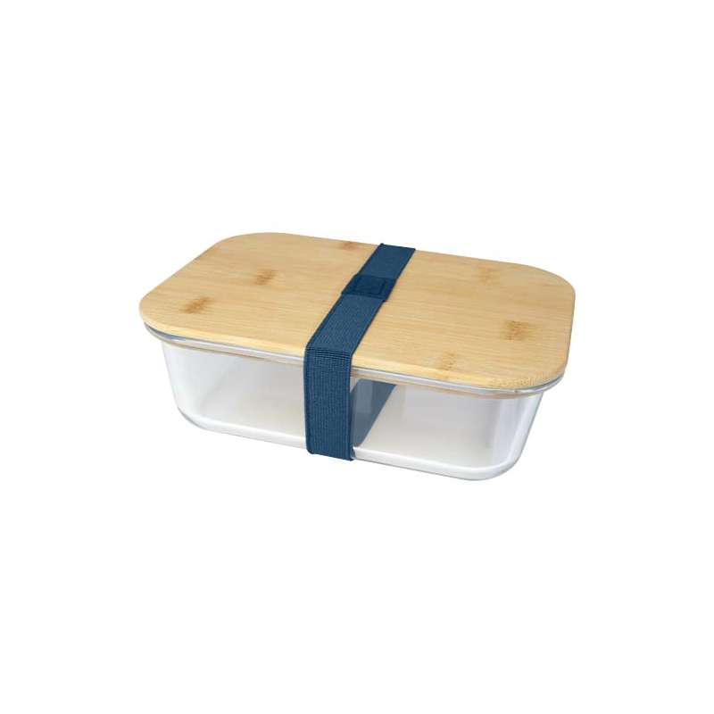Contenitore di vetro per pranzo con coperchio in bambù - cod. P113276