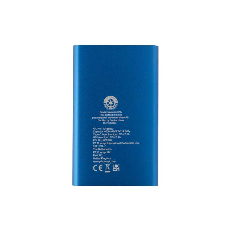 Power bank da personalizzare con logo da 4000 mAh - cod. P124380