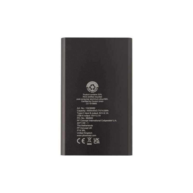 Power bank da personalizzare con logo da 4000 mAh - cod. P124380