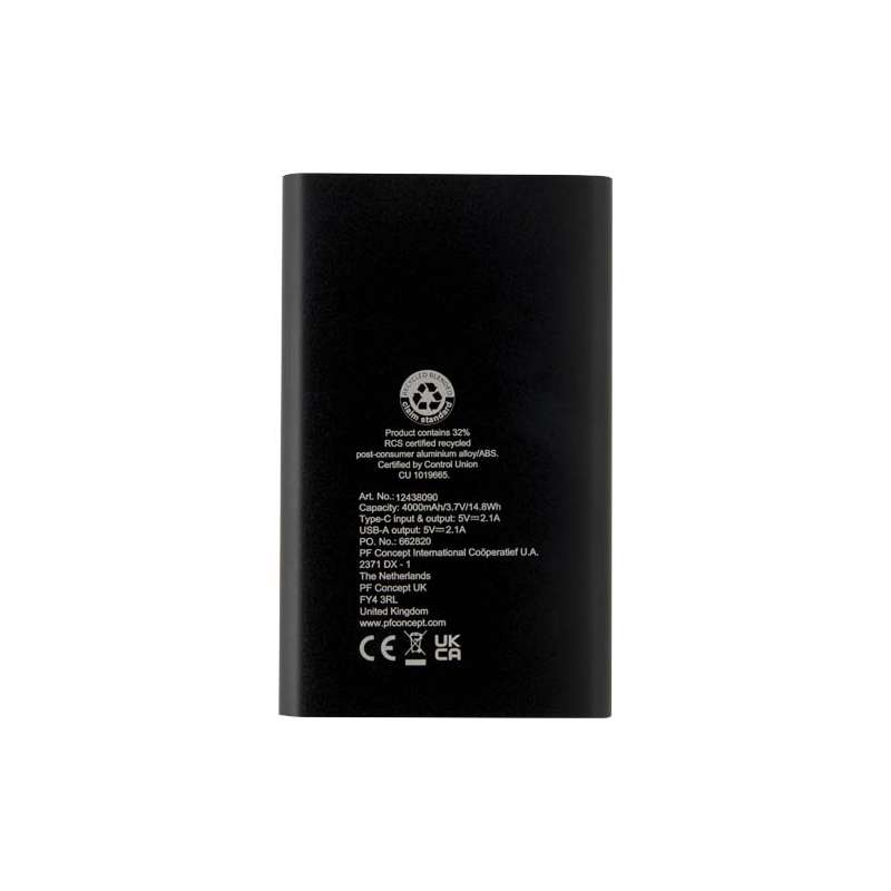 Power bank da personalizzare con logo da 4000 mAh - cod. P124380