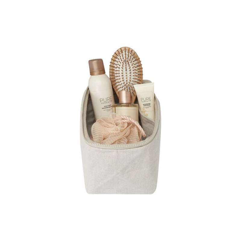 Organizer per articoli per l'igiene personale in cotone riciclato da 500 g/m² Pack Aware™ - cod. P120746