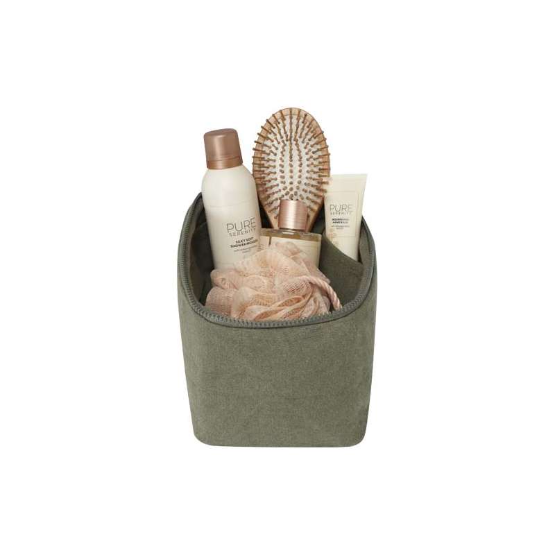 Organizer per articoli per l'igiene personale in cotone riciclato da 500 g/m² Pack Aware™ - cod. P120746