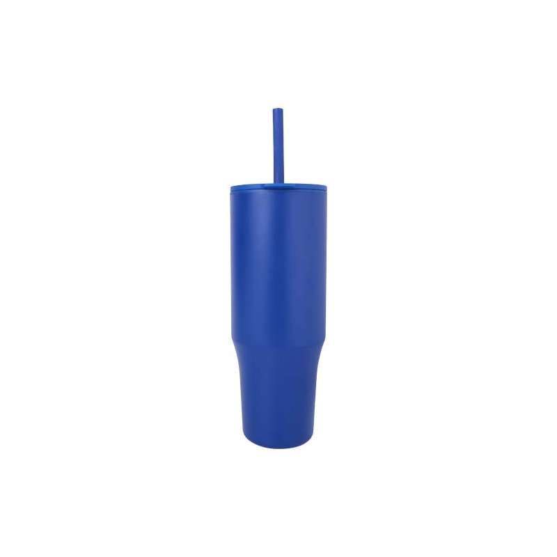 Bicchiere termico personalizzato con cannuccia in silicone - cod. P100867