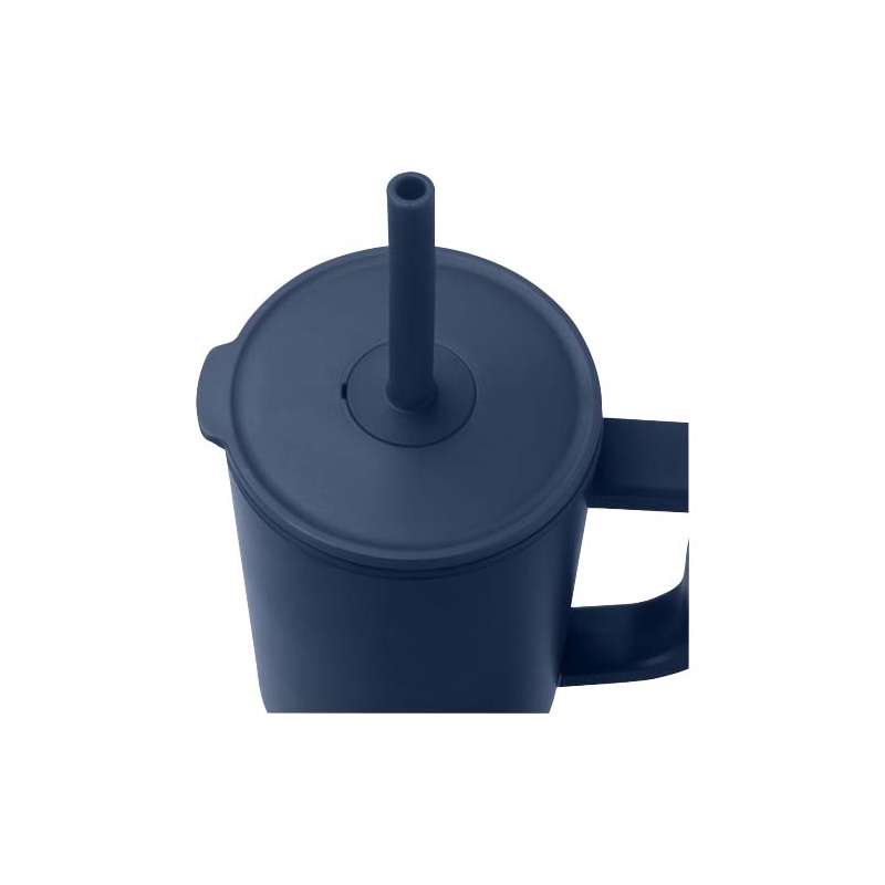 Bicchiere termico personalizzato con cannuccia in silicone - cod. P100867